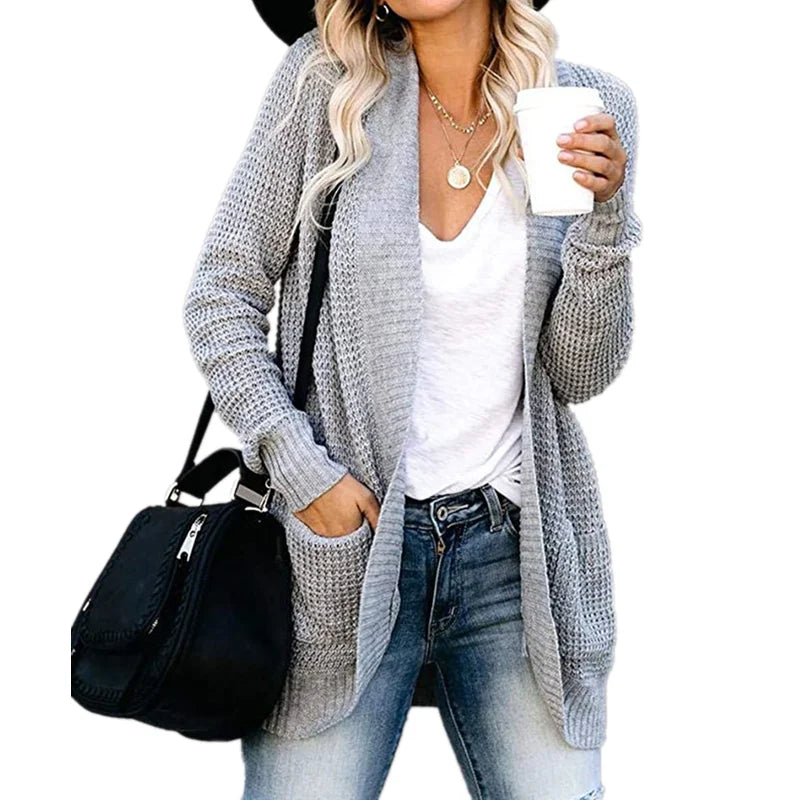 Stilig Lang Cardigan – Myk og Behagelig