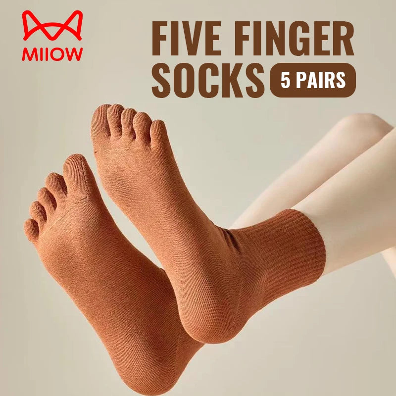 MiiOW - Femfingersokker til dame (5par)