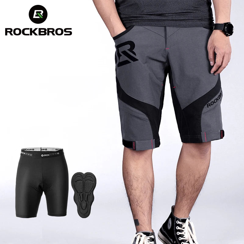 ROCKBROS - 2-i-1 sykkelshorts til menn