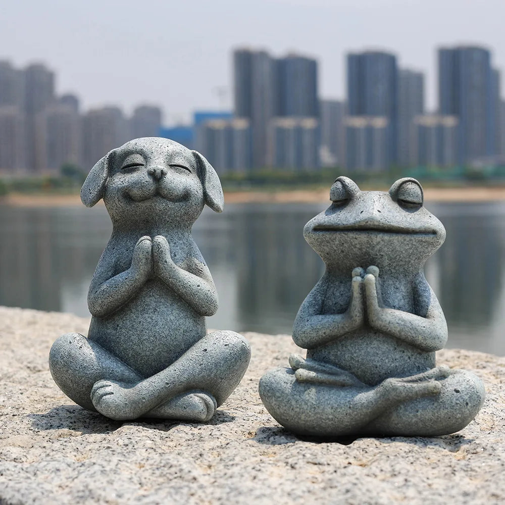 Yogahund / Meditasjons frosk - dekorfigur