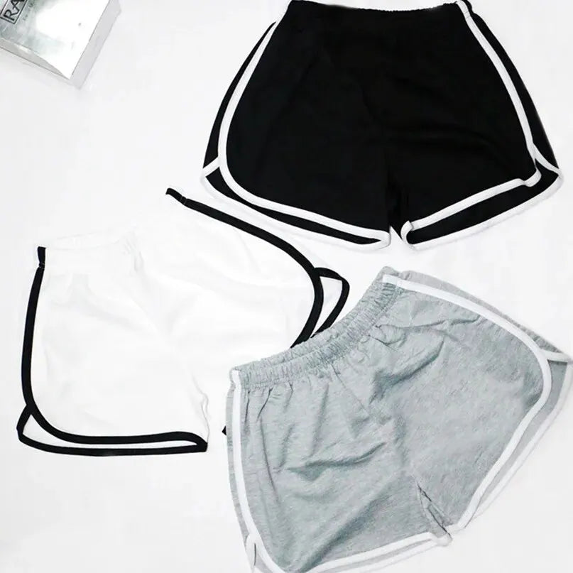 Elastiske shorts med høy midje - til dame