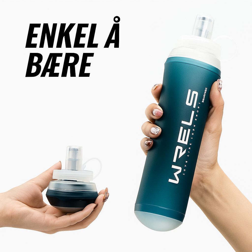 Sammenleggbar Vannflaske 500ml – Myk, BPA-fri og Ideell for Sport og Aktivitet