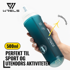 Sammenleggbar Vannflaske 500ml – Myk, BPA-fri og Ideell for Sport og Aktivitet