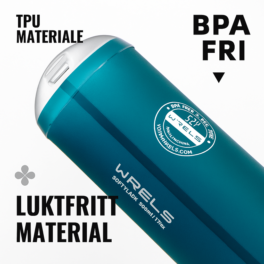 Sammenleggbar Vannflaske 500ml – Myk, BPA-fri og Ideell for Sport og Aktivitet